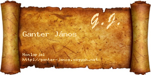 Ganter János névjegykártya